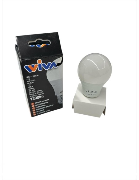 Ampoule LED Wiva 12100236 basique en verre opale D60 E27 12W 6000K